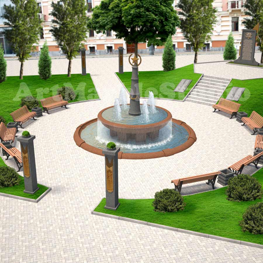 Мемориальный комплекс с фонтаном №21